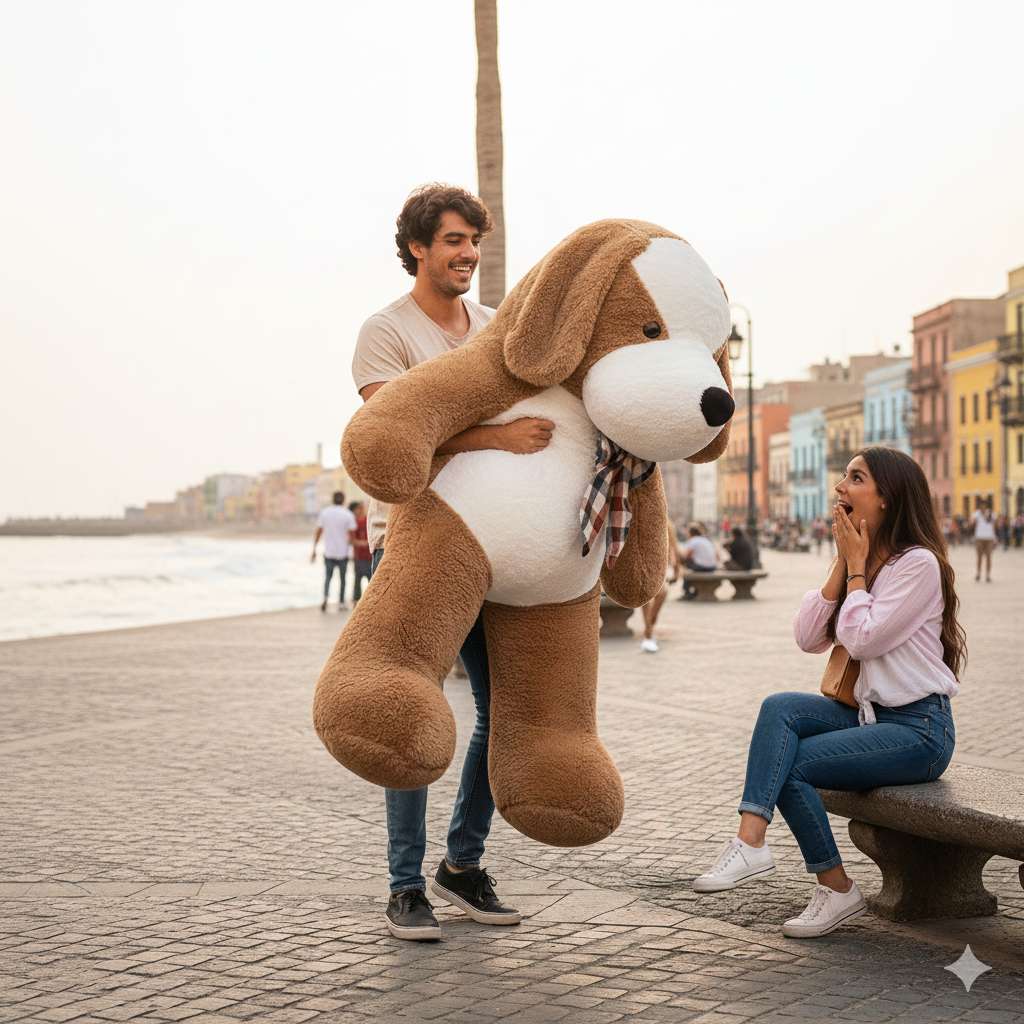 PELUCHE DE PERRO GIGANTE MARRÓN - 1
