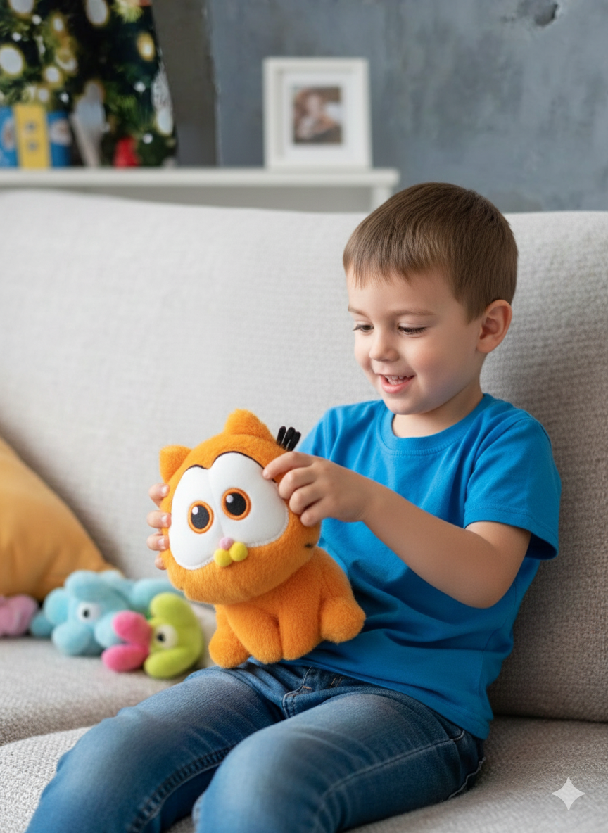 PELUCHE DE GATO NARANJA PEQUEÑO - 1