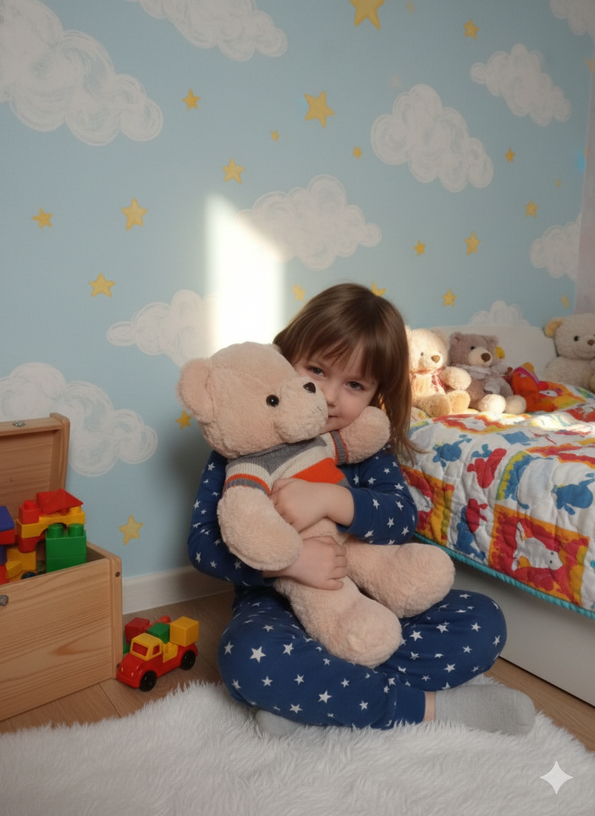 PELUCHE DE OSO CON CHOMPA TEJIDA NARANJA Y CREMA 54 CM - 3