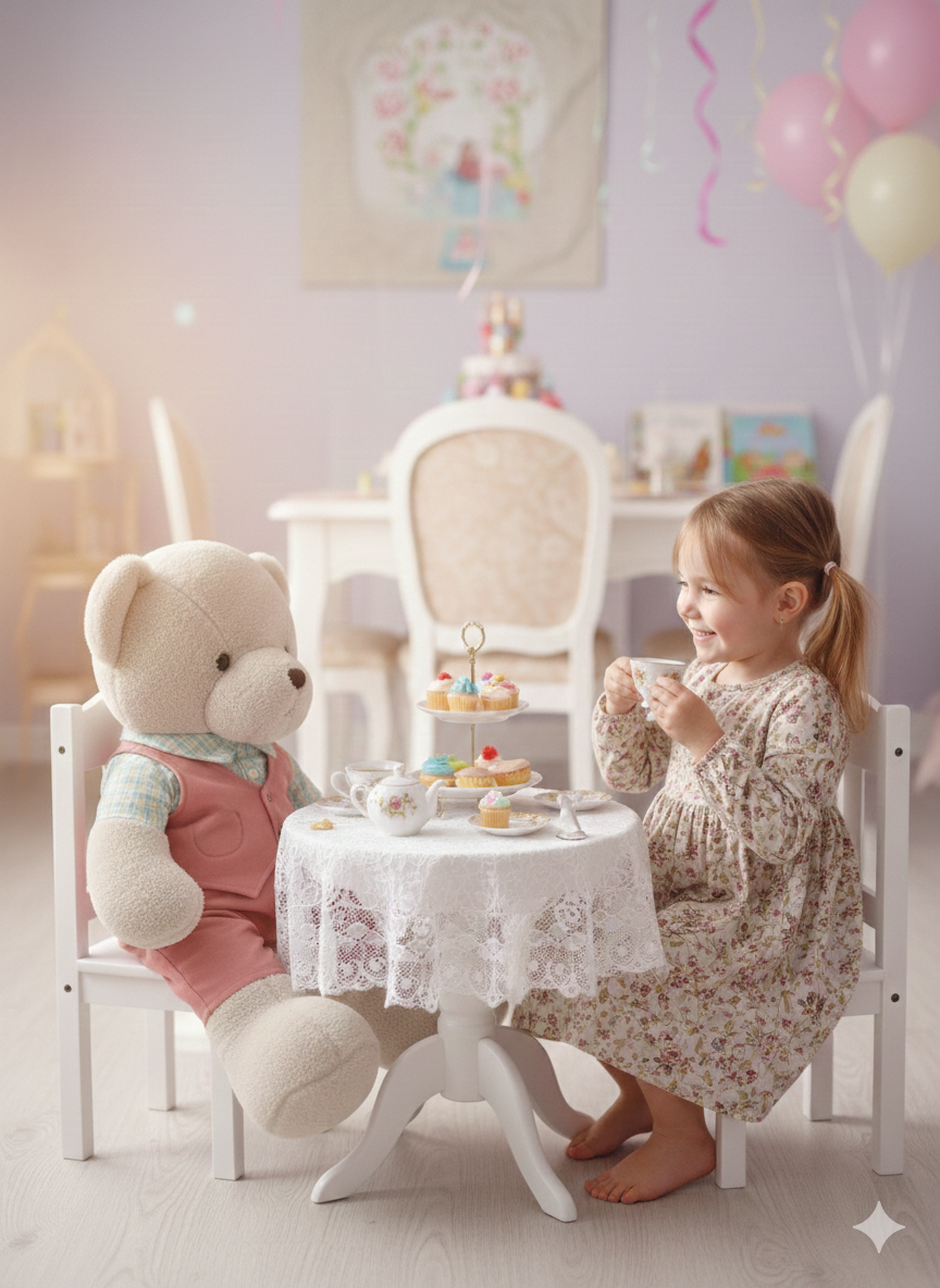 PELUCHE OSO BEIGE CON OVERALL ROSA 76 CM - 2