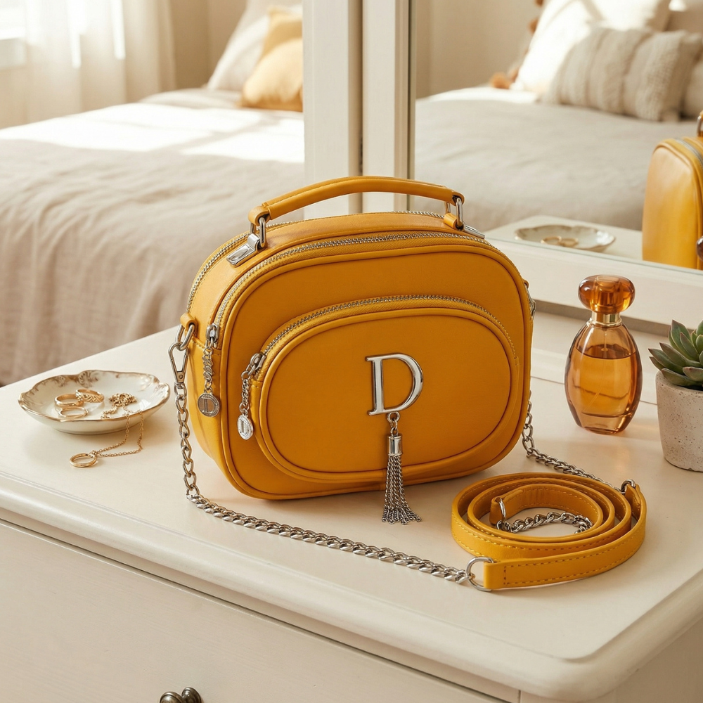 CARTERA BANDOLERA AMARILLO - 1