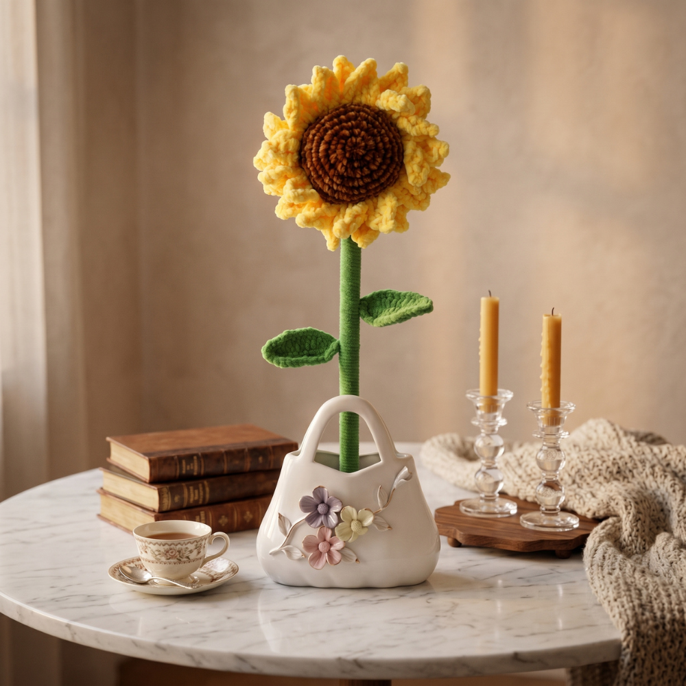 GIRASOL GIGANTE TEJIDO A MANO 45 CM - 1
