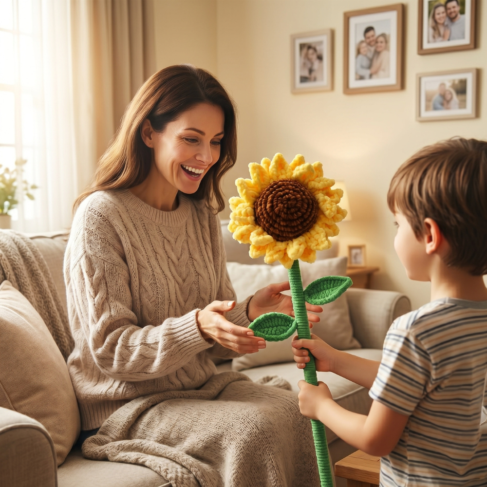 GIRASOL GIGANTE TEJIDO A MANO 45 CM - 2