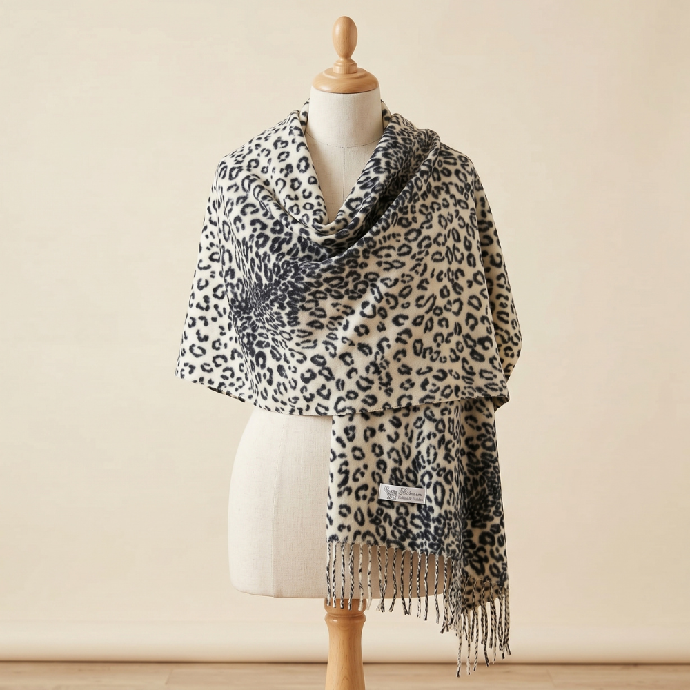 BUFANDA CHAL ANIMAL PRINT GRIS - 2