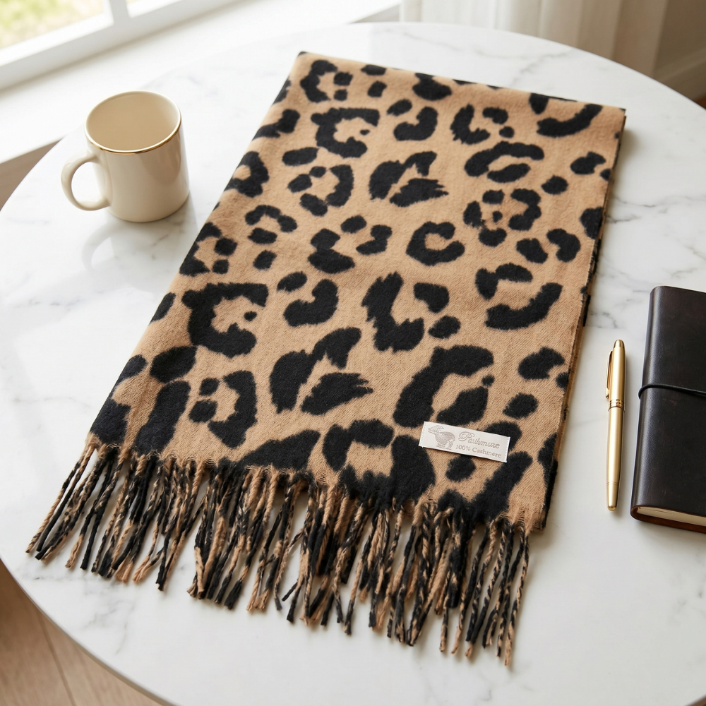 BUFANDA CHAL ANIMAL PRINT MARRÓN - 1