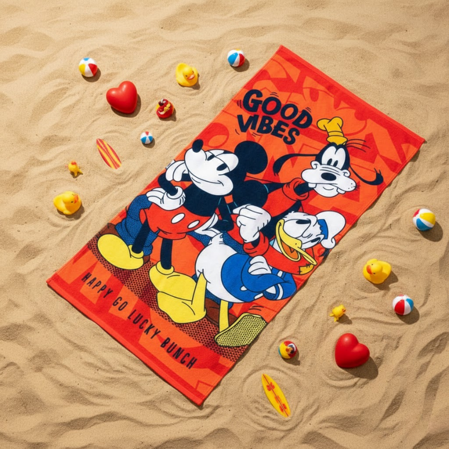 TOALLA PARA PLAYA AMIGOS DE MICKEY MOUSE NARANJA 140X70CM - 1