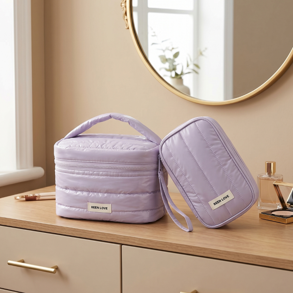 PACK DE 2 NECESERES IMPERMIABLE ACOLCHONADO LILA - 1