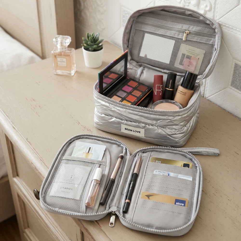 PACK DE 2 NECESERES IMPERMIABLE ACOLCHONADO GRIS - 4