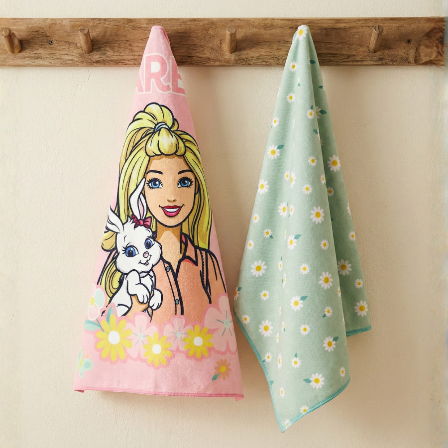 SET DE TOALLAS ESCOLAR X2 BARBIE 48X32CM - 4