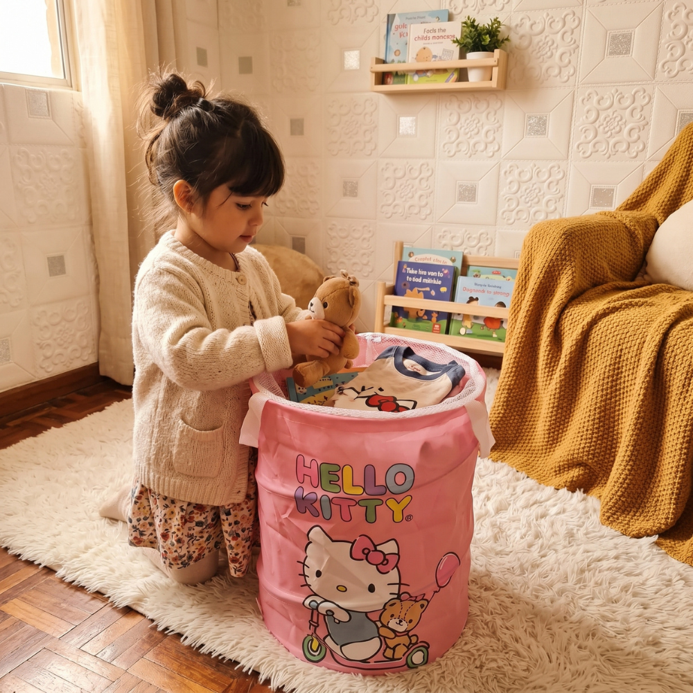 CESTA PLEGABLE 43 L HELLO KITTY ROSADO - 2