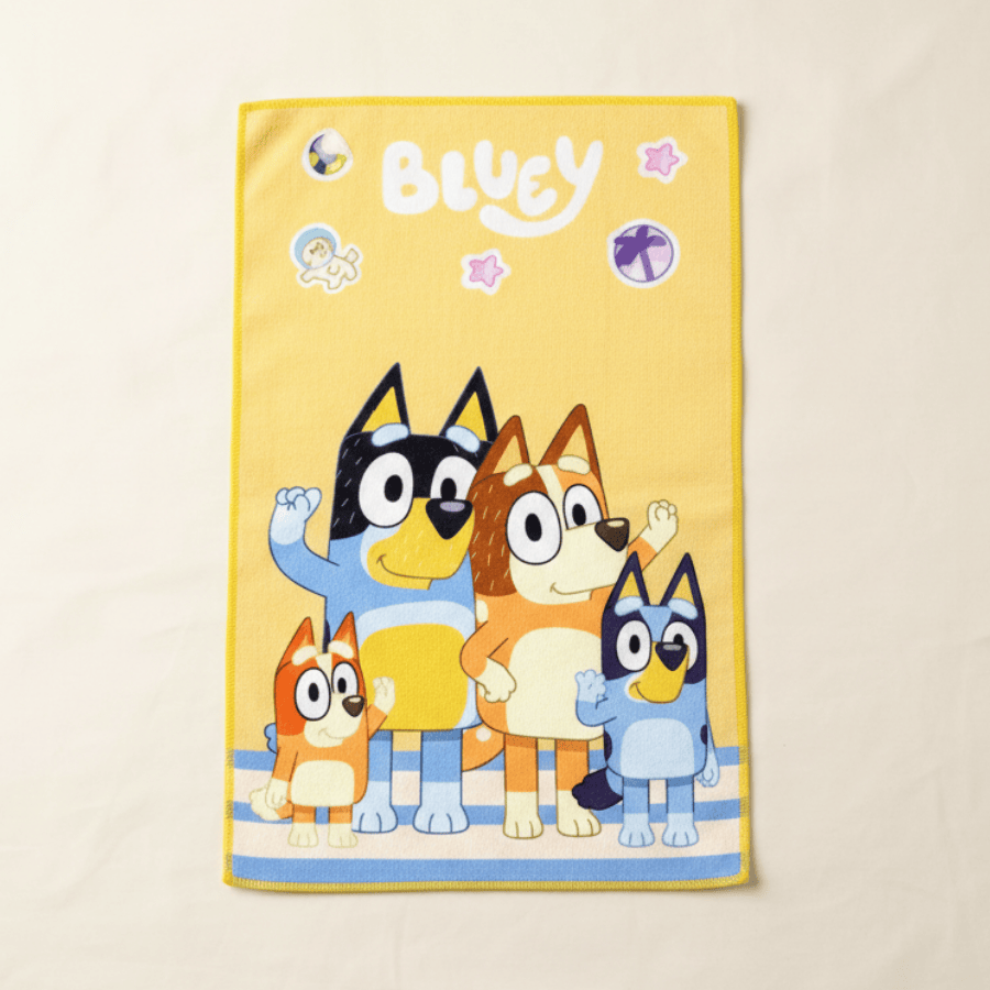 SET DE TOALLAS ESCOLAR X2 48X32CM BLUEY AMARILLO Y CELESTE - 3
