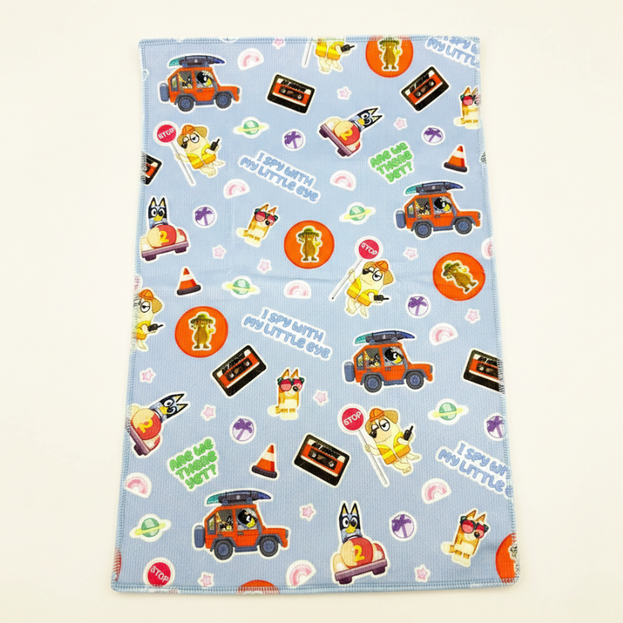 SET DE TOALLAS ESCOLAR X2 48X32CM BLUEY AMARILLO Y CELESTE - 4