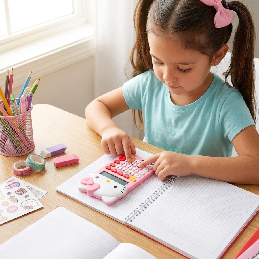 CALCULADORA HELLO KITTY ROSA - 4