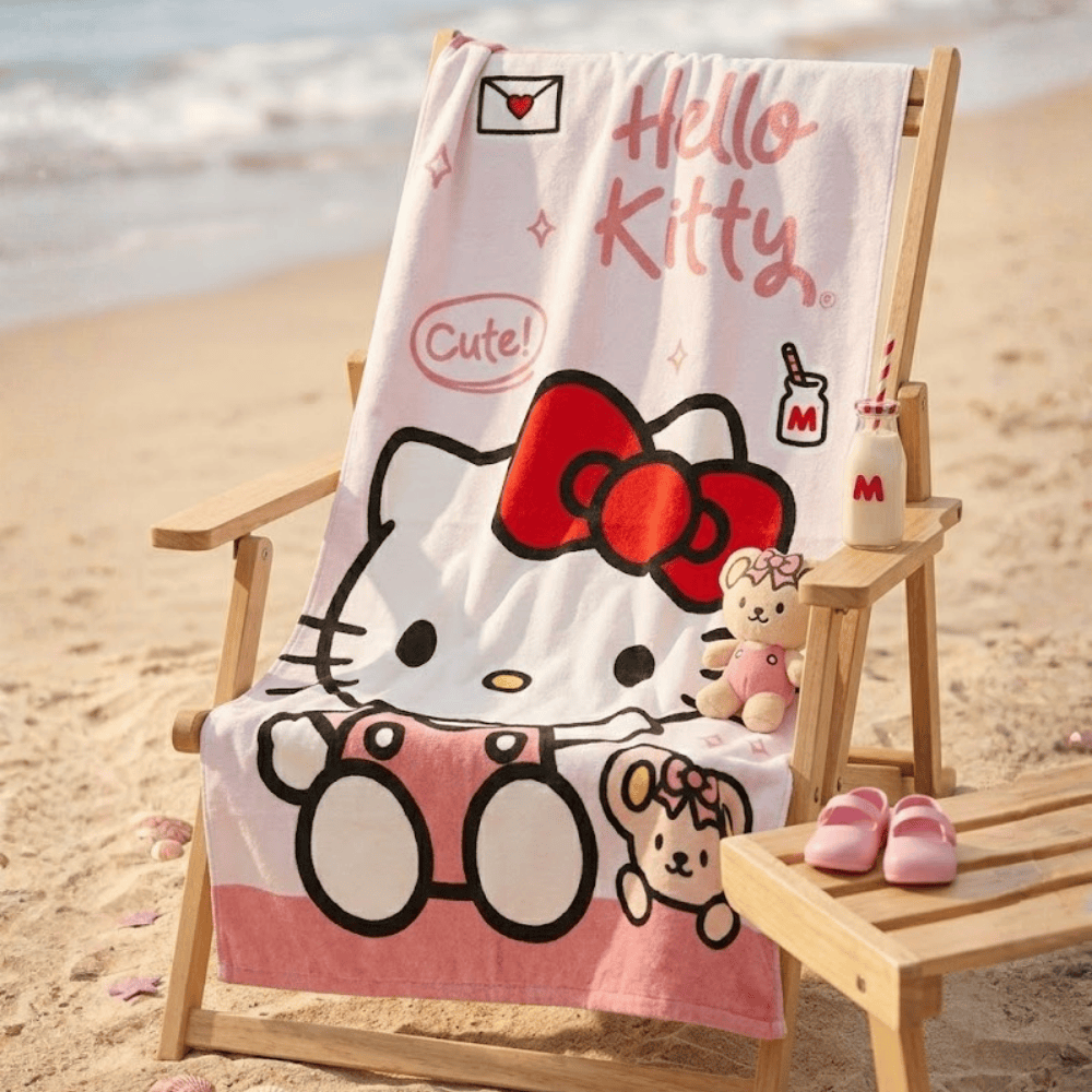 TOALLA PARA PLAYA HELLO KITTY Y PELUCHE 140X70CM - 2