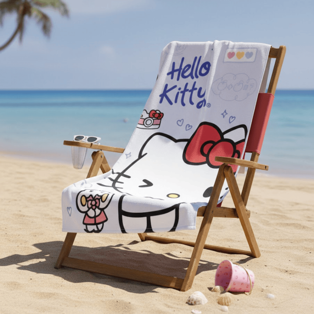 TOALLA PARA PLAYA HELLO KITTY GRIS CLARO 140X70CM - 2