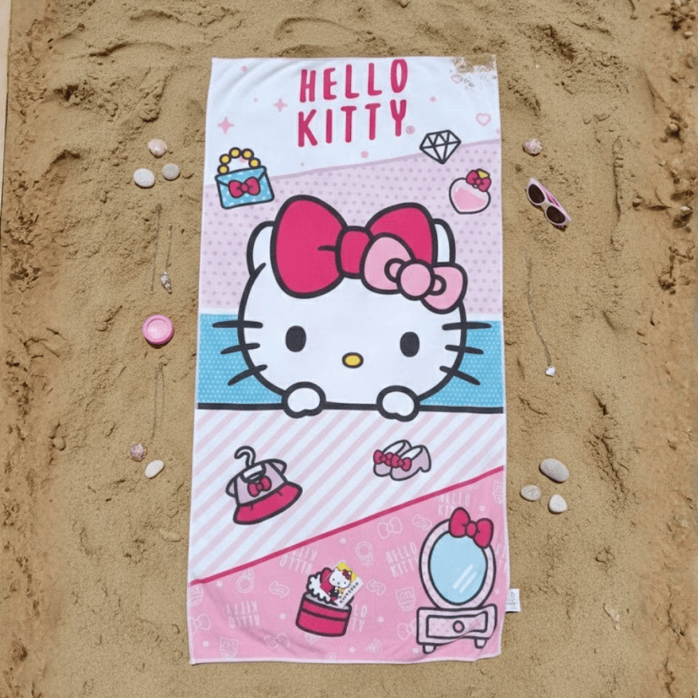 TOALLA PARA PLAYA HELLO KITTY ROSA CUTE 140X70CM - 1