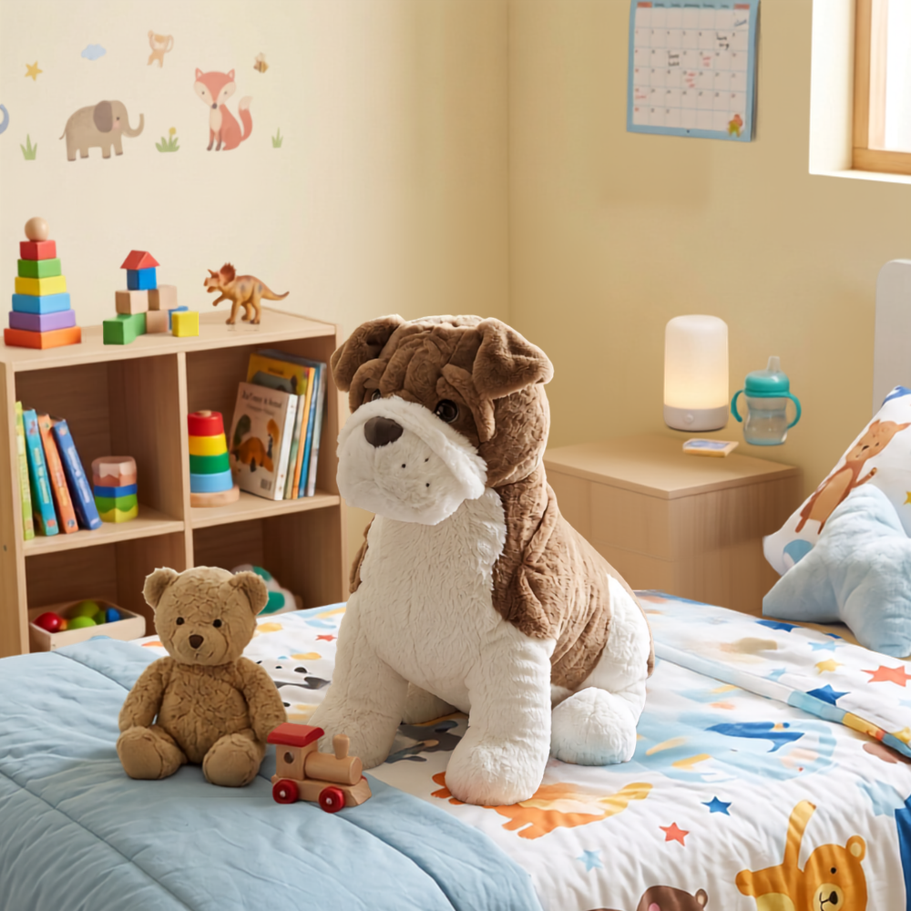 PELUCHE PERRO SENTADO MARRÓN DE 58 CM - 1