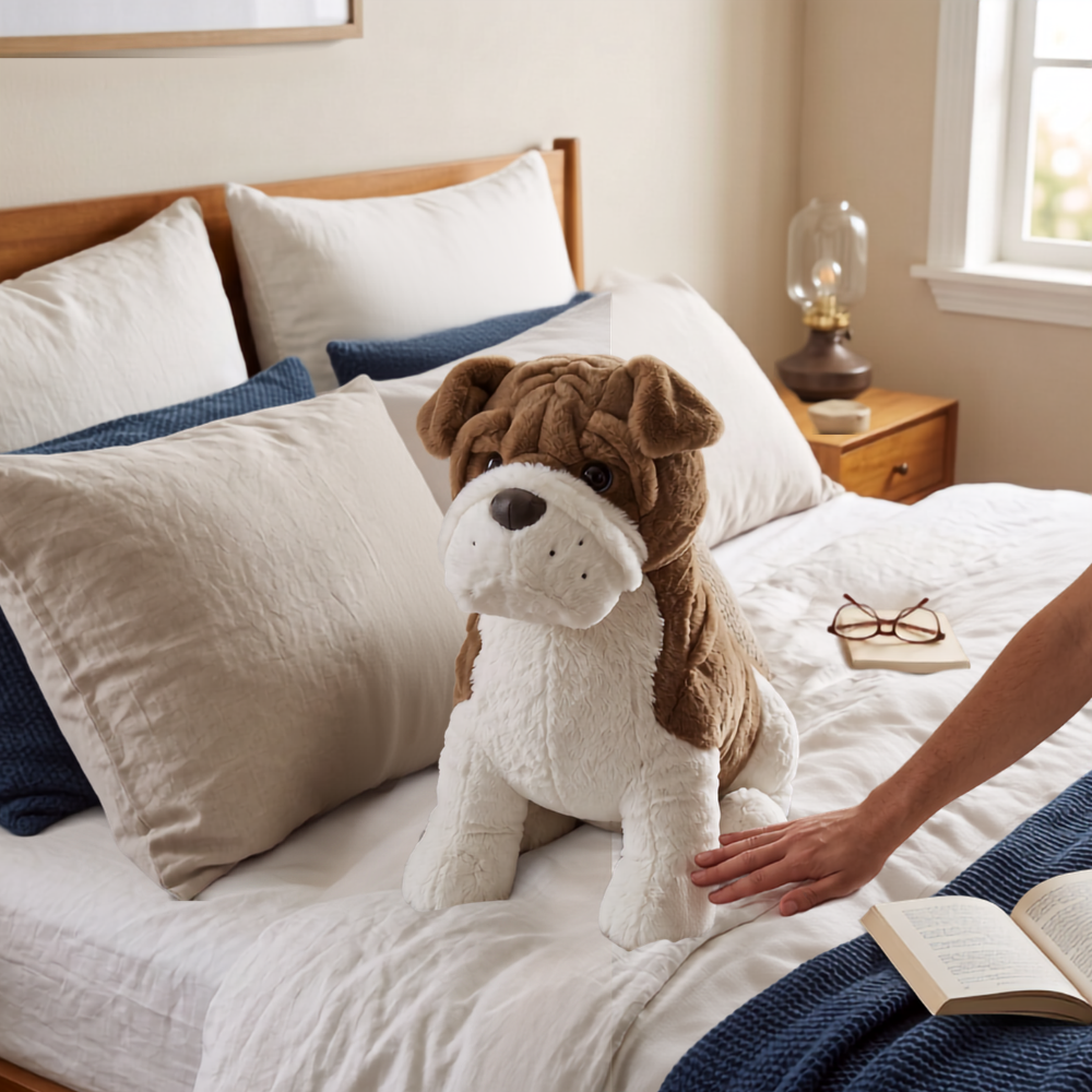 PELUCHE PERRO SENTADO MARRÓN DE 58 CM - 2
