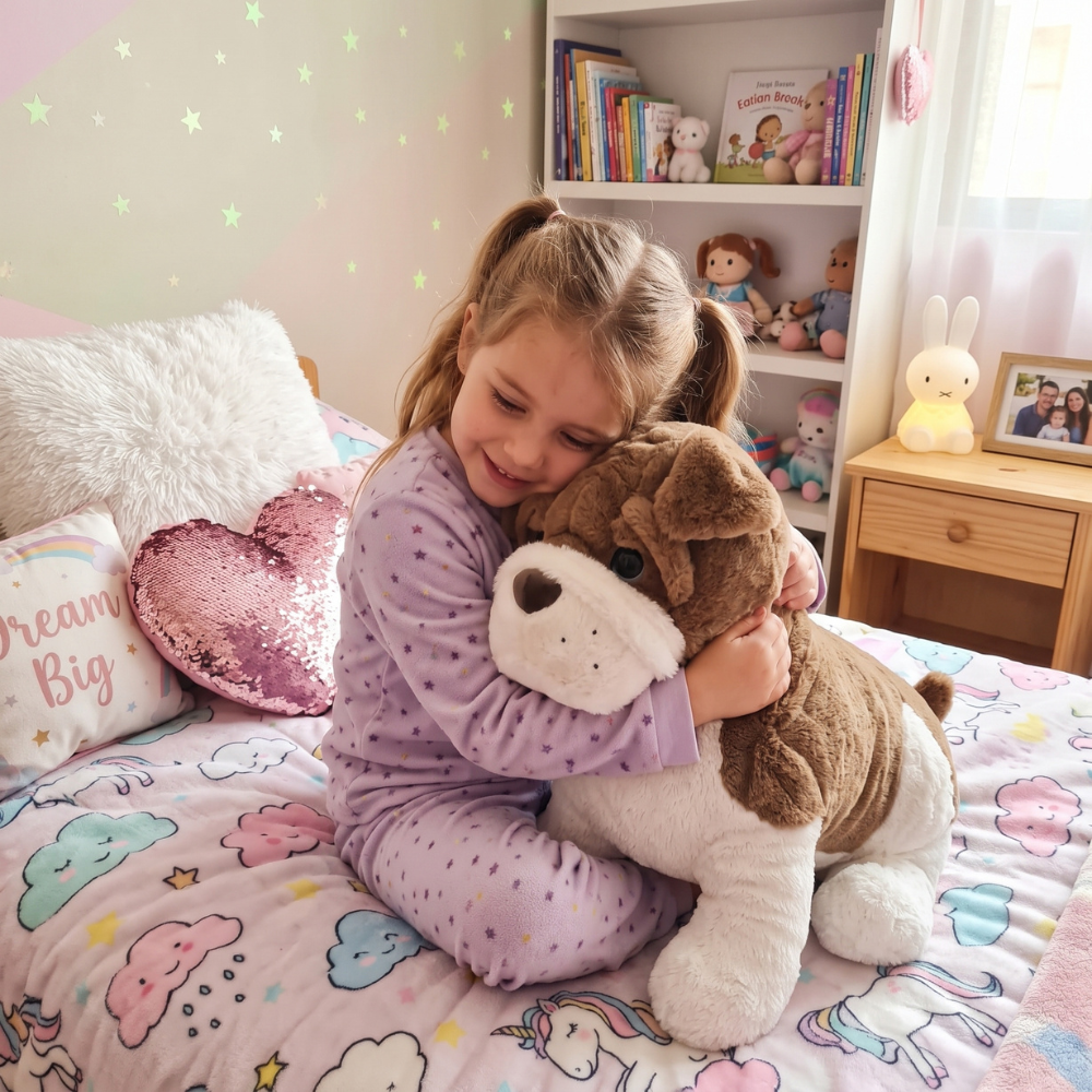 PELUCHE PERRO SENTADO MARRÓN DE 58 CM - 4