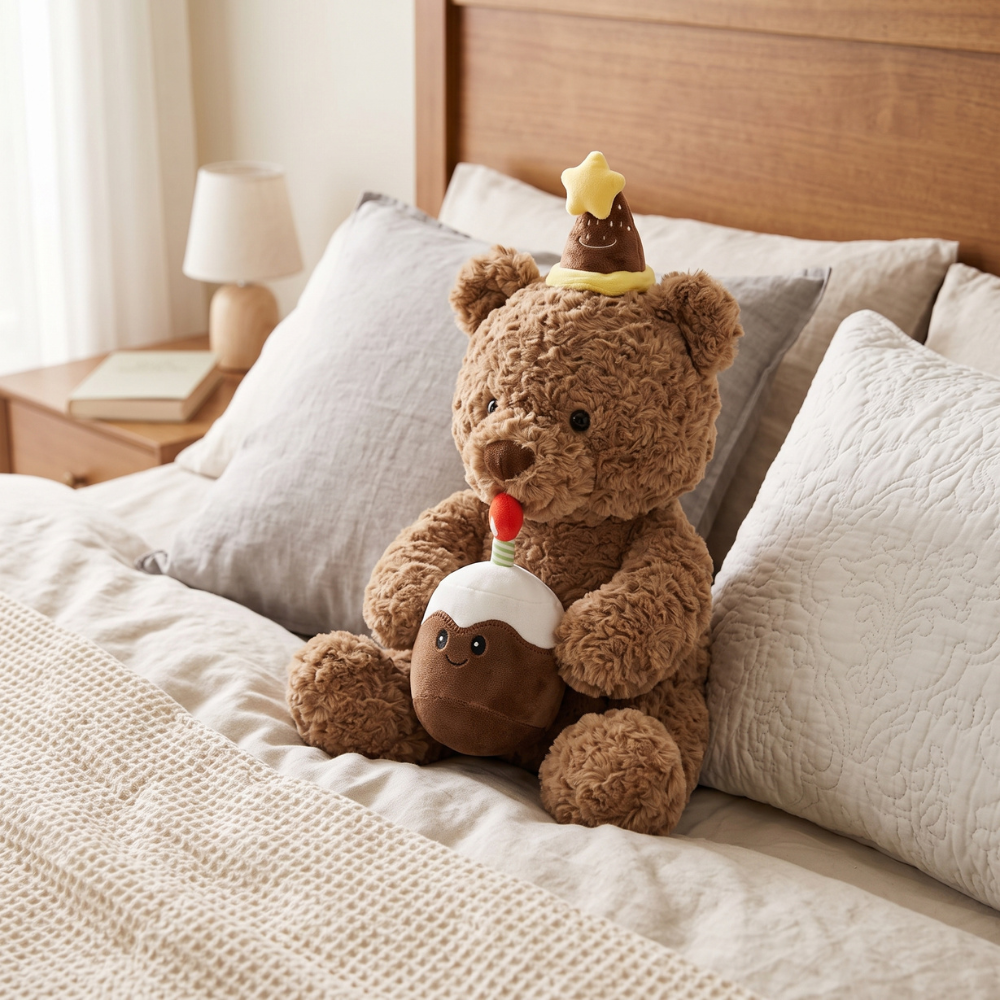 PELUCHE DE CUMPLEAÑOS MARRON 44 CM - 1