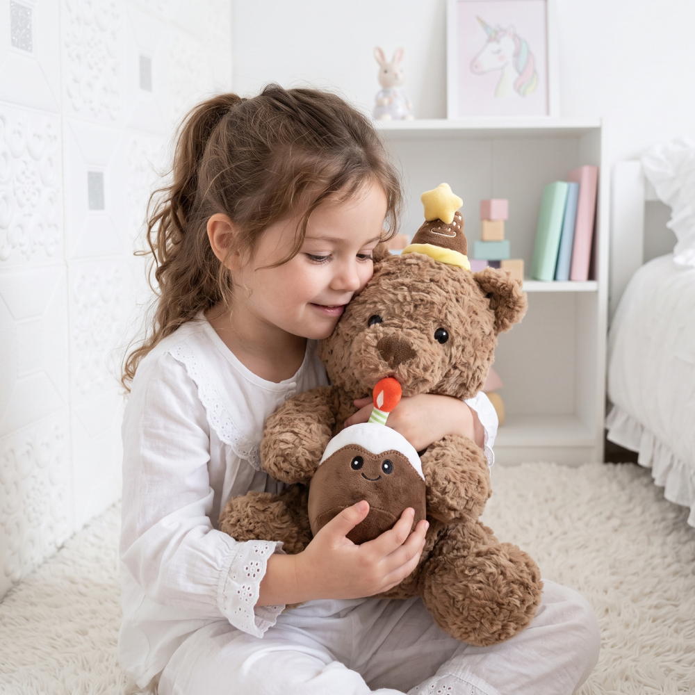 PELUCHE DE CUMPLEAÑOS MARRON 44 CM - 4