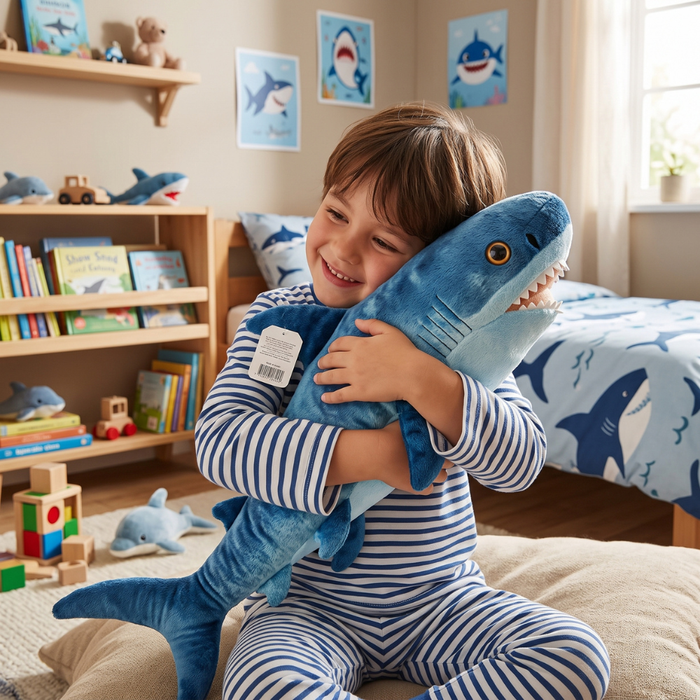 PELUCHE TIBURÓN AZUL 58 CM - 3