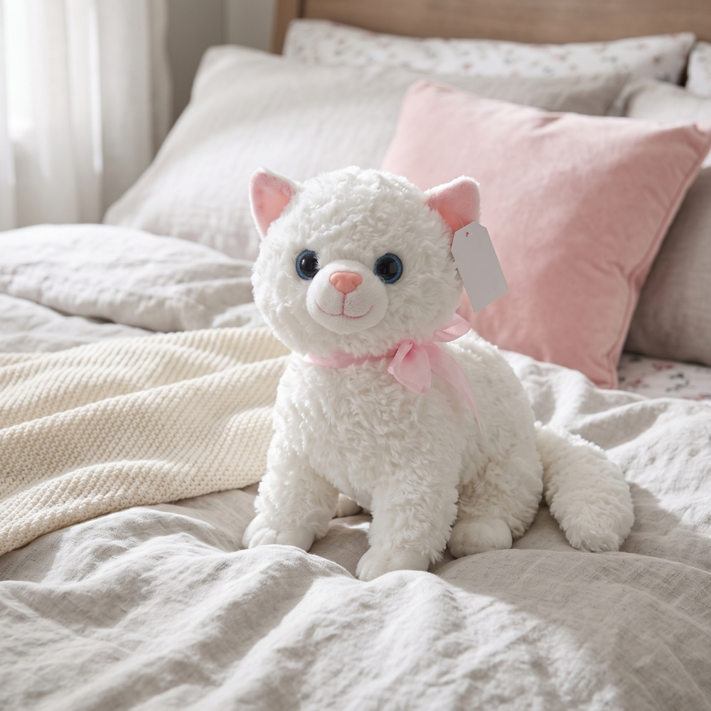 PELUCHE GATO SENTADO CON SONIDO BLANCO 37 CM - 2