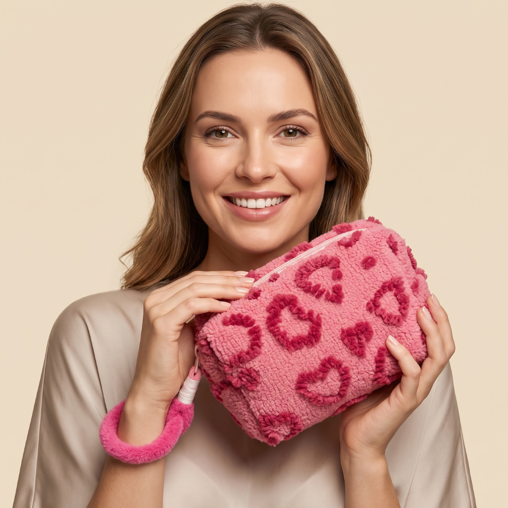 NECESER AFELPADO DISEÑO CORAZONES FUCSIA - 4