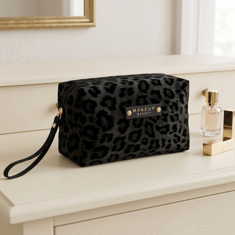 NECESER ANIMAL PRINT 1 DIVISIÓN NEGRO - 1