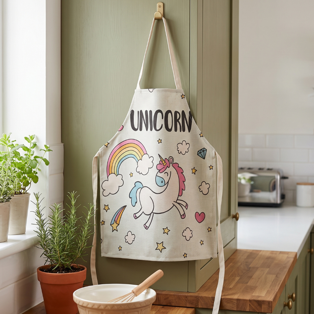 MANDIL DELANTAL UNICORNIO GRIS - 1