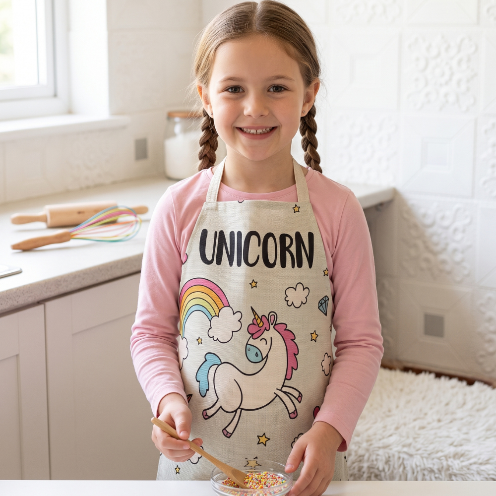 MANDIL DELANTAL UNICORNIO GRIS - 3