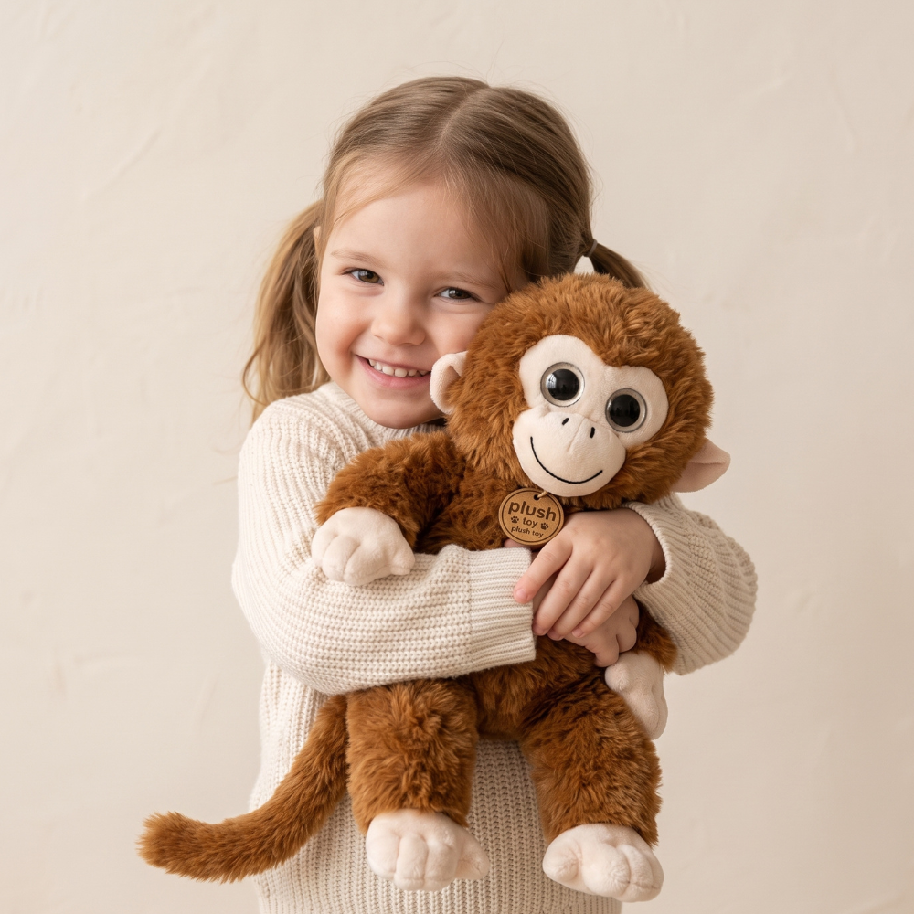 PELUCHE DE MONO MARRÓN CLARO 34 CM - 2