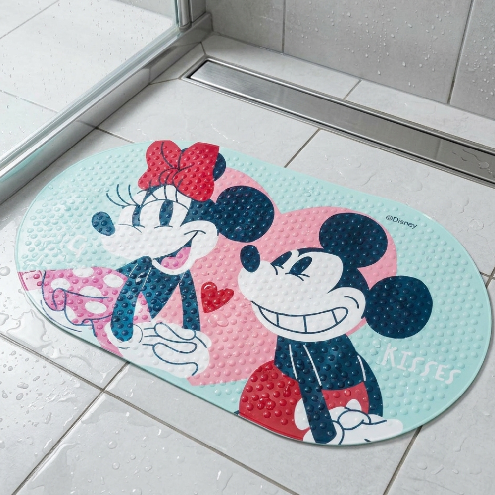 ALFOMBRA DE BAÑO ANTIDESLIZANTE MICKEY MOUSE CELESTE 38 CM X 68 CM - 1