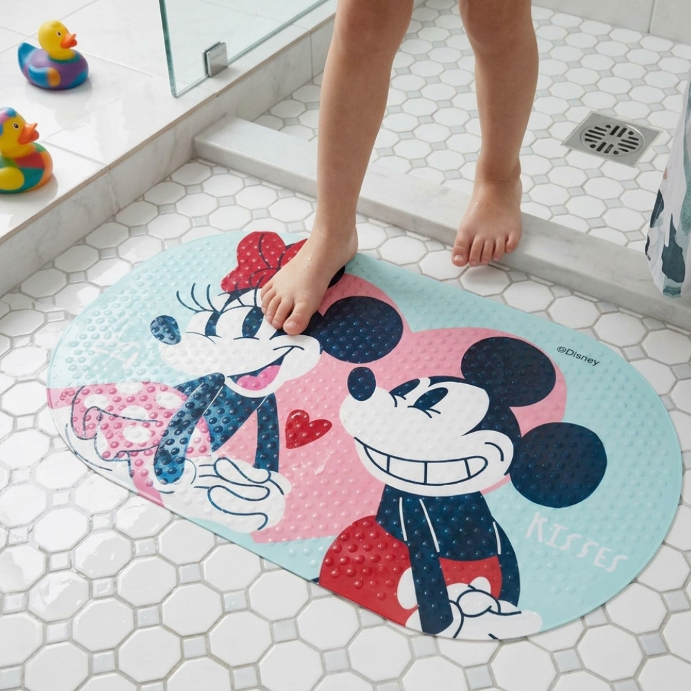 ALFOMBRA DE BAÑO ANTIDESLIZANTE MICKEY MOUSE CELESTE 38 CM X 68 CM - 3