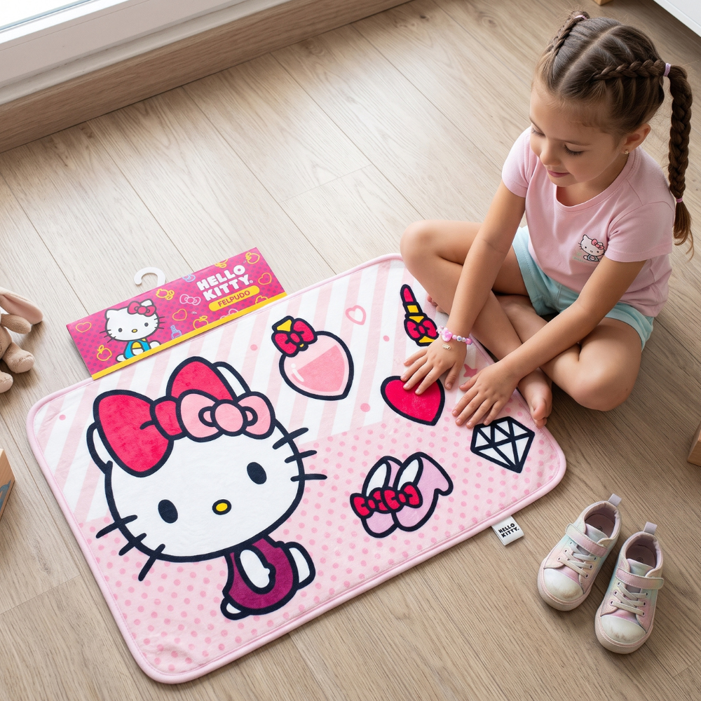 ALFOMBRA DE HELLO KITTY ROSA 60 CM X 40 CM - 3