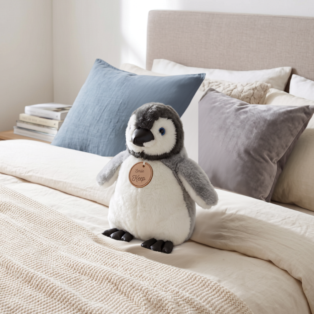 PELUCHE PINGUINO REAL GRIS 30 CM - 1