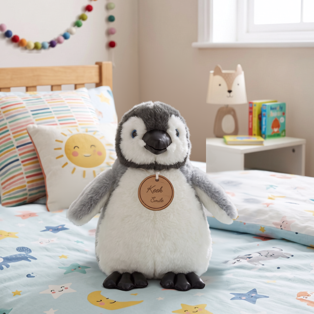 PELUCHE PINGUINO REAL GRIS 30 CM - 2