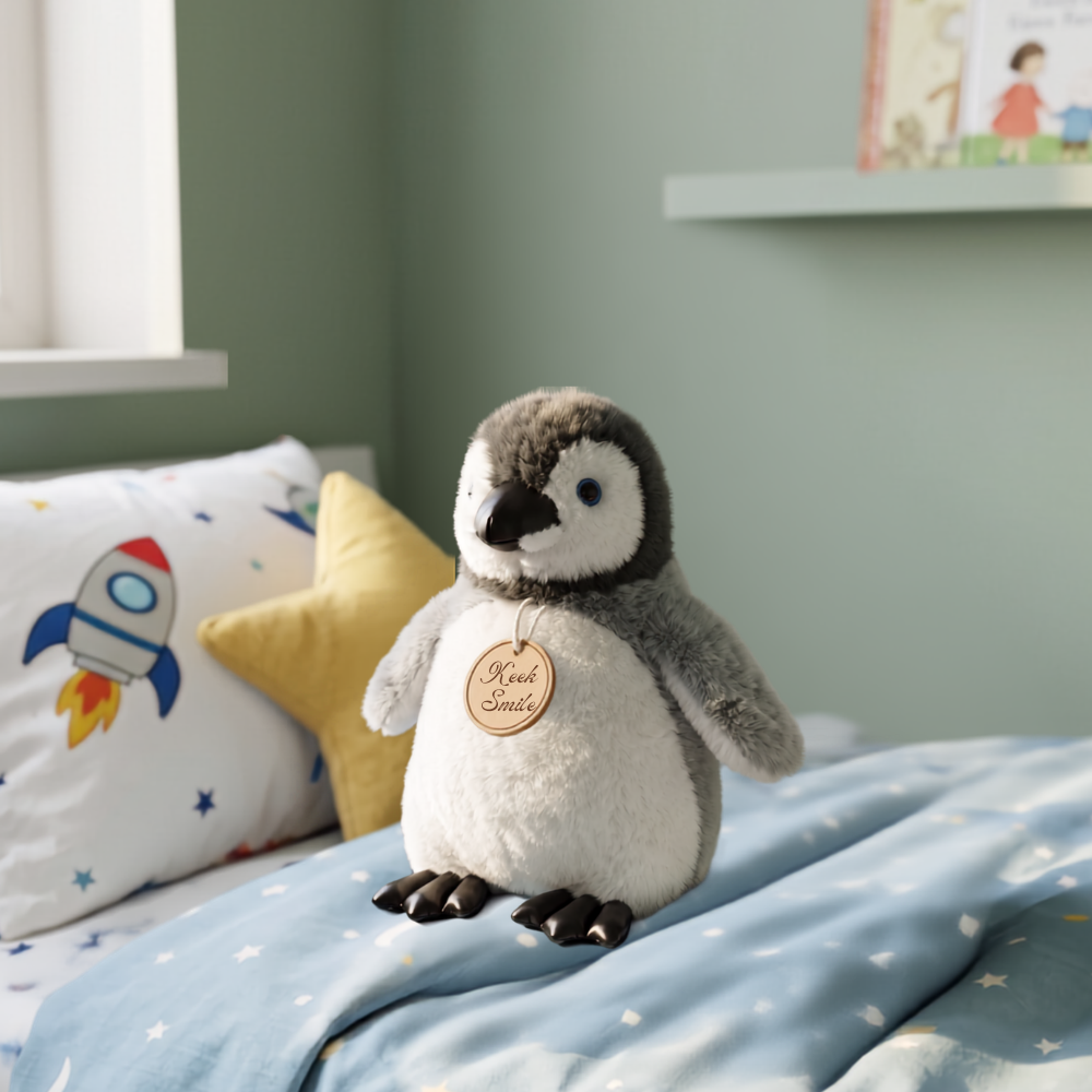 PELUCHE PINGUINO REAL GRIS 30 CM - 4