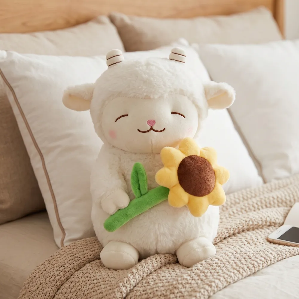 PELUCHE OVEJA CON FLOR 25 CM - 2