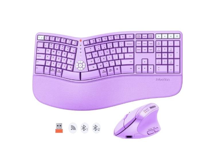 COMBO TECLADO CON MOUSE RECARGABLE MEETION DIRECTOR C2 LILA - 1