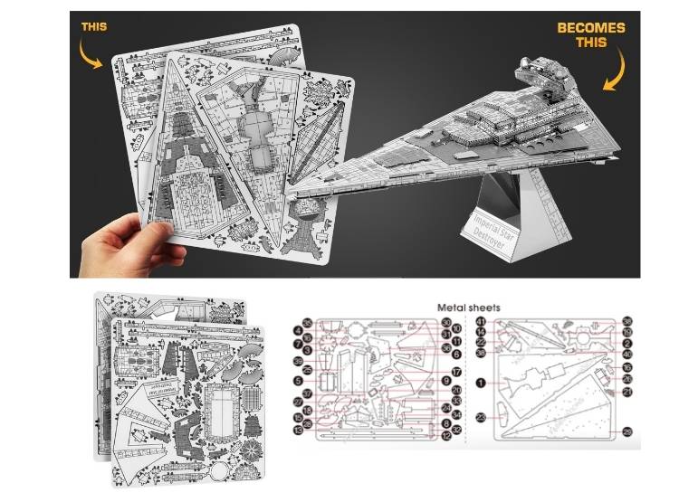 ROMPECABEZAS ARMABLE 3D IMPERIAL STAR DESTROYER PARA NIÑOS Y ADULTOS - 7