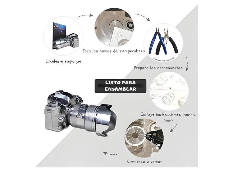 ROMPECABEZAS ARMABLE 3D CAMARA PARA NIÑOS Y ADULTOS - 4