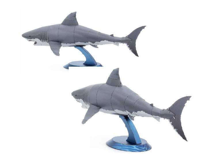 ROMPECABEZAS ARMABLE 3D TIBURON BLANCO PARA NIÑOS Y ADULTOS - 3