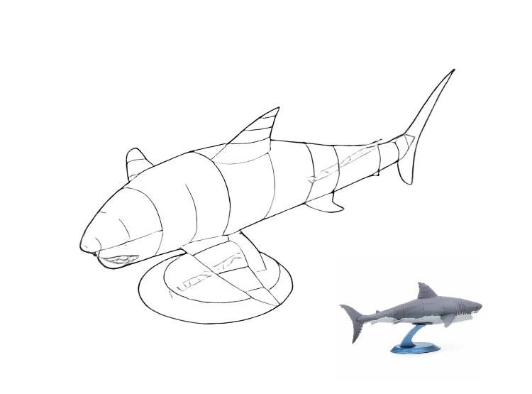 ROMPECABEZAS ARMABLE 3D TIBURON BLANCO PARA NIÑOS Y ADULTOS - 4