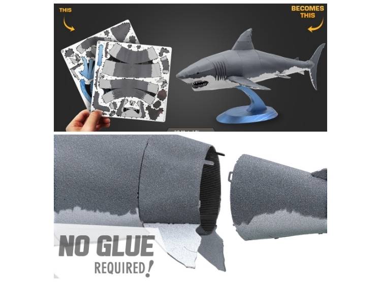 ROMPECABEZAS ARMABLE 3D TIBURON BLANCO PARA NIÑOS Y ADULTOS - 5