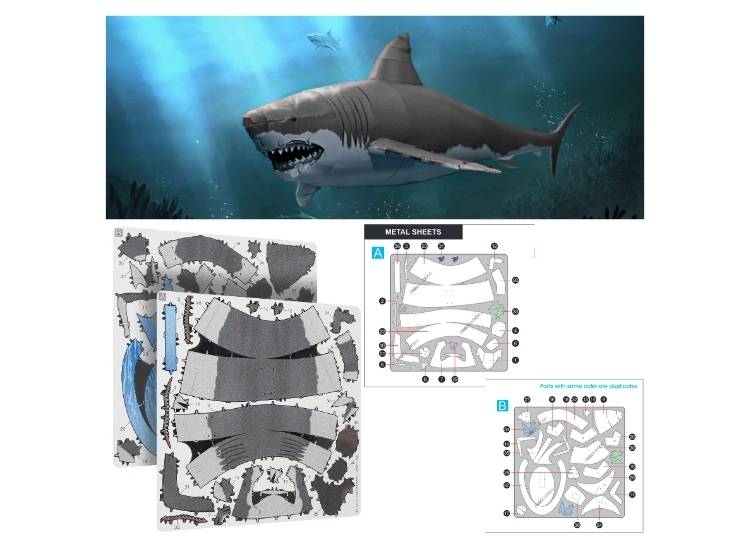 ROMPECABEZAS ARMABLE 3D TIBURON BLANCO PARA NIÑOS Y ADULTOS - 7