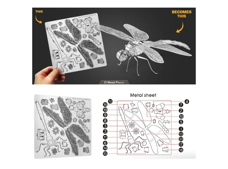 ROMPECABEZAS ARMABLE 3D LIBELULA PARA NIÑOS Y ADULTOS - 7