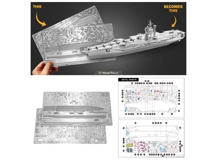 ROMPECABEZAS ARMABLE 3D PORTAVIONES PARA NIÑOS Y ADULTOS - 7