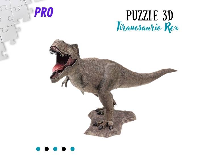 ROMPECABEZAS ARMABLE 3D TIRANOSAURIO REX PARA NIÑOS Y ADULTOS - 1