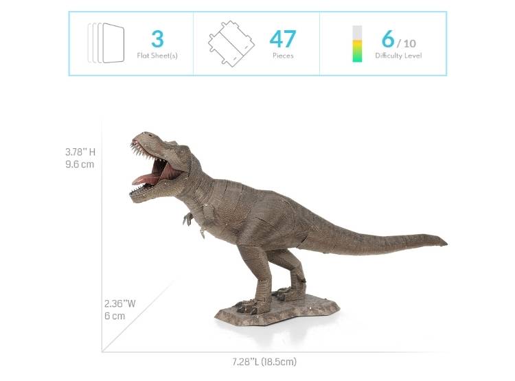 ROMPECABEZAS ARMABLE 3D TIRANOSAURIO REX PARA NIÑOS Y ADULTOS - 6